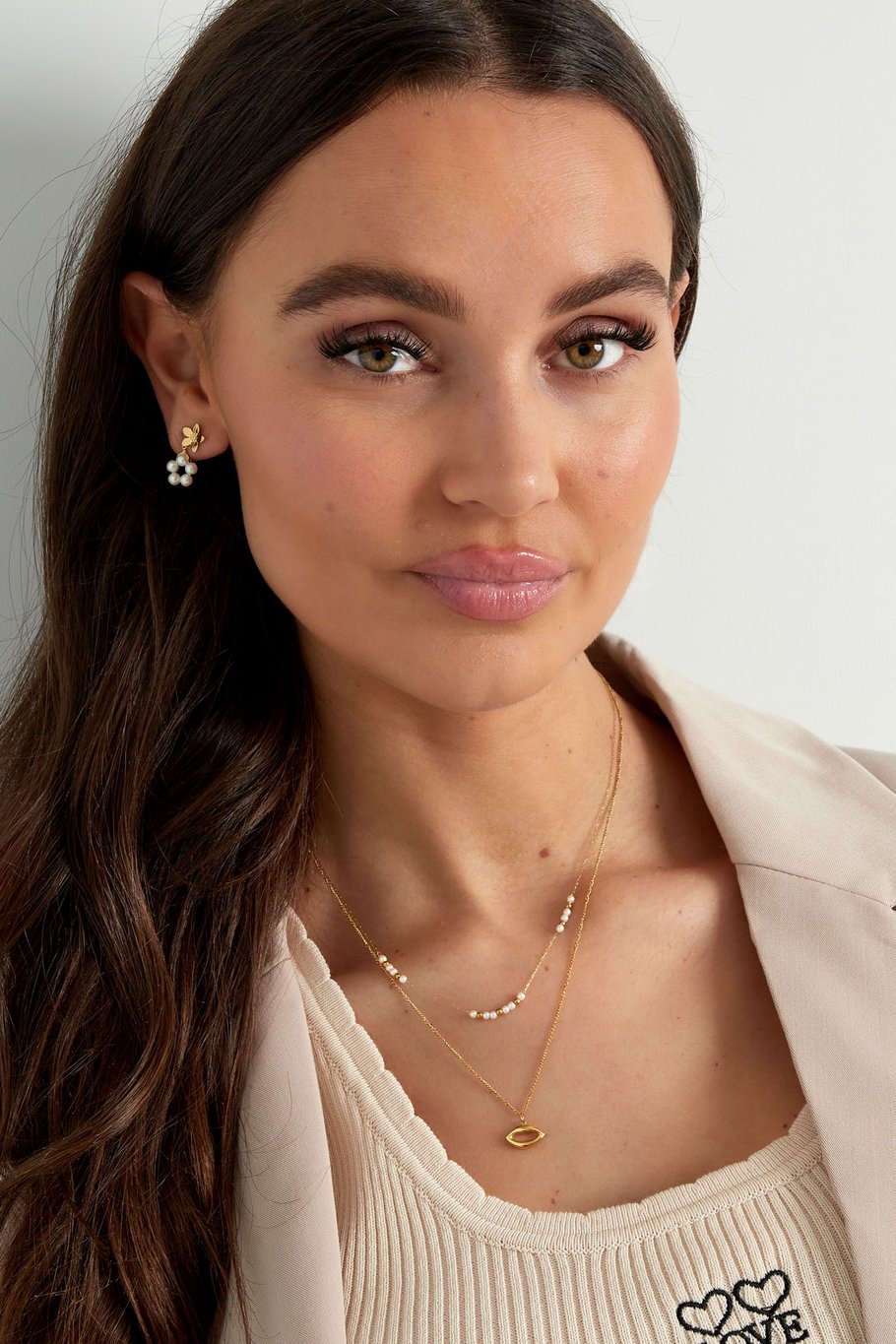 double necklace kiss with pearl Picture4